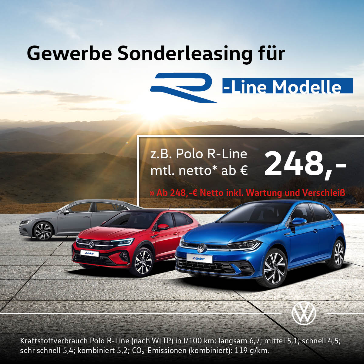 Autohaus Linke in Crailshaim Volkswagen Gewerbe Sonderleasing für R-Line Modelle - Beitragsbild