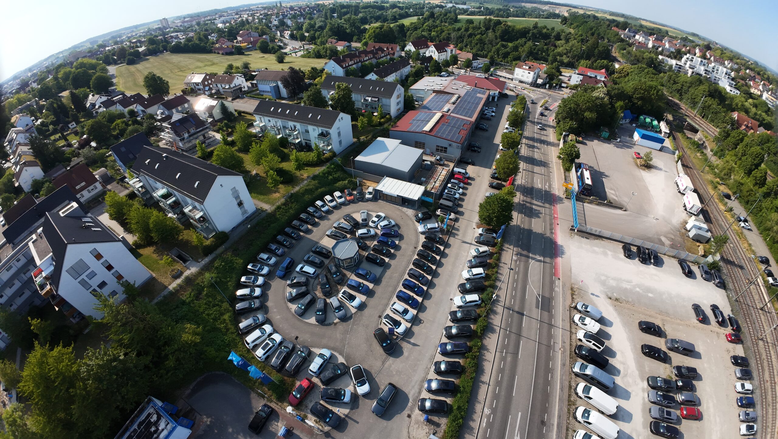 Luftaufnahme Autohaus Linke Crailsheim