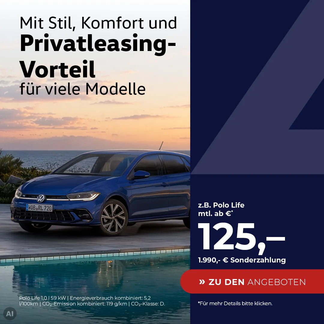 Privatleasing Vorteil für viele Modelle